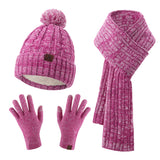 Maylisacc Packs Bonnet, écharpe et Gants Femme, Bonnet Pompon Homme avec Doublure en Polaire, Echarpe Fourrure Grande et Gants Tactiles pour Vélo, Ski