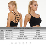 Crisscross Back Sports Bra for Women Push Up Sports Bra High Impact Yoga Gym Running Workout Crop Top