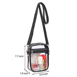 MAYLISACC Fashion Clear Crossbody Bag,Clear Bag,Clear Wallet with Adjustable Strap,for Concerts Sporting Events Amusement Park (small)