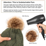 Womens Winter Lined Knit Pom Pom Beanie Hats Gloves Set for Adults