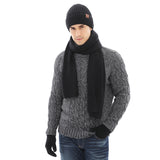 Winter Hat Warm Beanie Hat Knit Gloves Winter Scarf Soft Thick Slouchy Knitted Hat Men Gloves Set