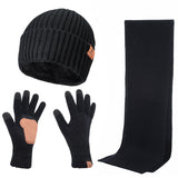 Winter Hat Warm Beanie Hat Knit Gloves Winter Scarf Soft Thick Slouchy Knitted Hat Men Gloves Set