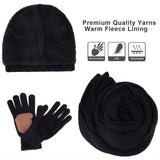 Winter Hat Warm Beanie Hat Knit Gloves Winter Scarf Soft Thick Slouchy Knitted Hat Men Gloves Set