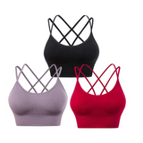 MAYLISACC Crisscross Back Sports Bra for Women Push Up Sports Bra Yoga Gym Running Workout Crop Top Medium Impact