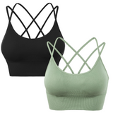 MAYLISACC Crisscross Back Sports Bra for Women Push Up Sports Bra Yoga Gym Running Workout Crop Top Medium Impact