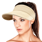 MAYLISACC Straw Hat Womens Wide Brim Hat Womens Visor Sun Hats for Women Beach Hats Roll-up Foldable/Packable Tennis Golf Hat