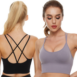 MAYLISACC Crisscross Back Sports Bra for Women Push Up Sports Bra Yoga Gym Running Workout Crop Top Medium Impact