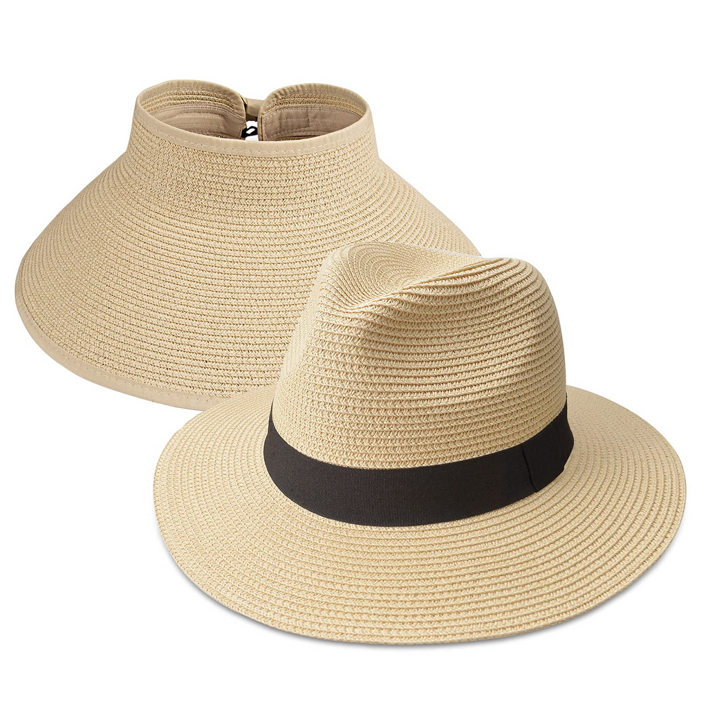 MAYLISACC Beach Hat Sun Hat for Women Straw Hat Panama Hat Straw Sun V