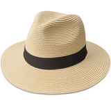 MAYLISACC Womens Straw Panama Hat, Wide Brim Beach Sun Hats Summer Foldable Travel Sunhat UPF50