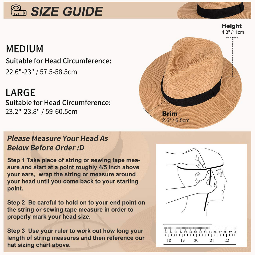 UPF50+ Straw Sun Hat Wide Brim Outdoor Beach Hat Summer Hat for Women