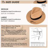 MAYLISACC Sun Hats for Men Wide Brim Panama Hat Beach Hat Straw Hats for Men Sun Protection Foldable Men Fedora Hats UPF50 - Khaki