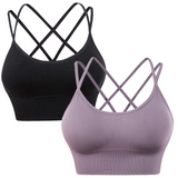 MAYLISACC Crisscross Back Sports Bra for Women Push Up Sports Bra Yoga Gym Running Workout Crop Top Medium Impact