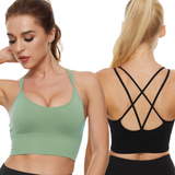 MAYLISACC Crisscross Back Sports Bra for Women Push Up Sports Bra Yoga Gym Running Workout Crop Top Medium Impact