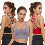 MAYLISACC Crisscross Back Sports Bra for Women Push Up Sports Bra Yoga Gym Running Workout Crop Top Medium Impact