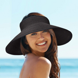 MAYLISACC Foldable Straw Sun Visors for Women, Sun Protecetion Wide Brim Sun Hats Adjustable Topless Beach Hat