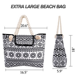 MAYLISACC Large Beach Bags for Women, Waterproof Beach Bags with 4 Inner Pockets for Beach Holiday（Black）