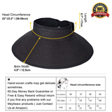 MAYLISACC Foldable Straw Sun Visors for Women, Sun Protecetion Wide Brim Sun Hats Adjustable Topless Beach Hat