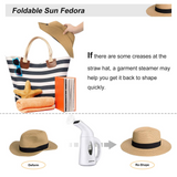 MAYLISACC Womens Straw Panama Hat, Wide Brim Beach Sun Hats Summer Foldable Travel Sunhat UPF50