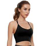 MAYLISACC Crisscross Back Sports Bra for Women Push Up Sports Bra Yoga Gym Running Workout Crop Top Medium Impact