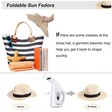 MAYLISACC Womens Straw Panama Hat, Wide Brim Beach Sun Hats Summer Foldable Travel Sunhat UPF50