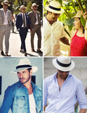 Straw Hats for Men Sun Hats for Men Wide Brim Panama Hat Beach Hat Sun Protection Foldable Men Fedora Hats UPF50 - Beige