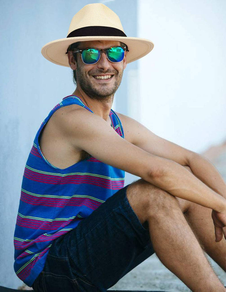 Straw Hats for Men Sun Hats for Men Wide Brim Panama Hat Beach Hat Sun –  MAYLISACC