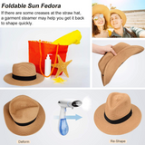 MAYLISACC Sun Hats for Men Wide Brim Panama Hat Beach Hat Straw Hats for Men Sun Protection Foldable Men Fedora Hats UPF50 - Khaki